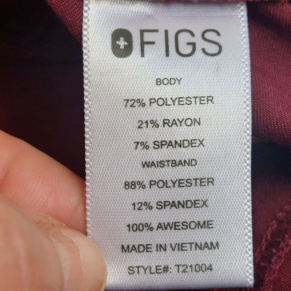 FIGS Kade Cargo Scrub Pants Women's XXL Burgundy Medical Technical Collection - Picture 5 of 9